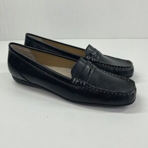 Trotters Penny Loafer Women 8 N Femi Black Slip On Square Toe Comfort